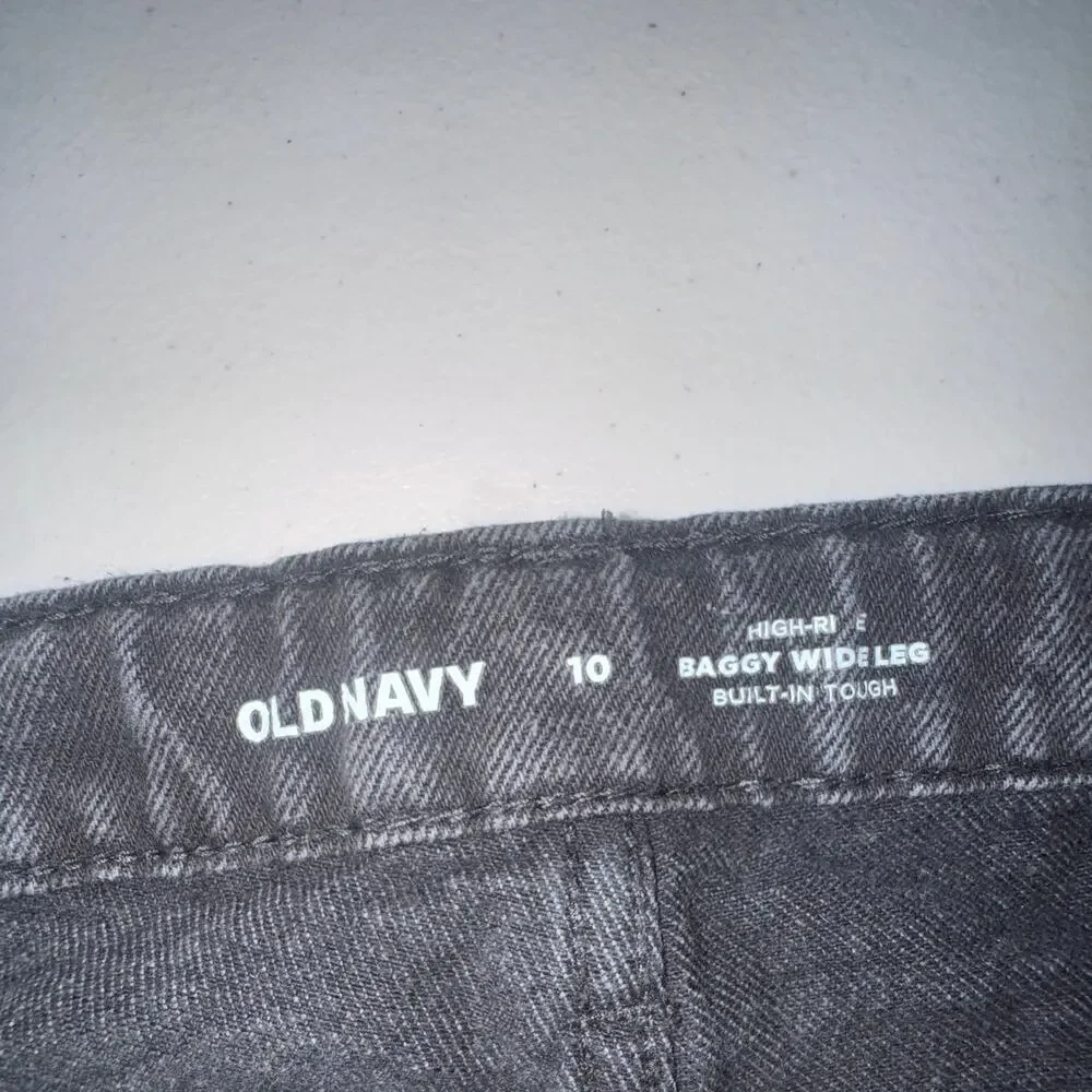 Old Navy Denim Jeans Girl 10 HiRise Baggy Everyday Casual Playwear School 2 Tone
